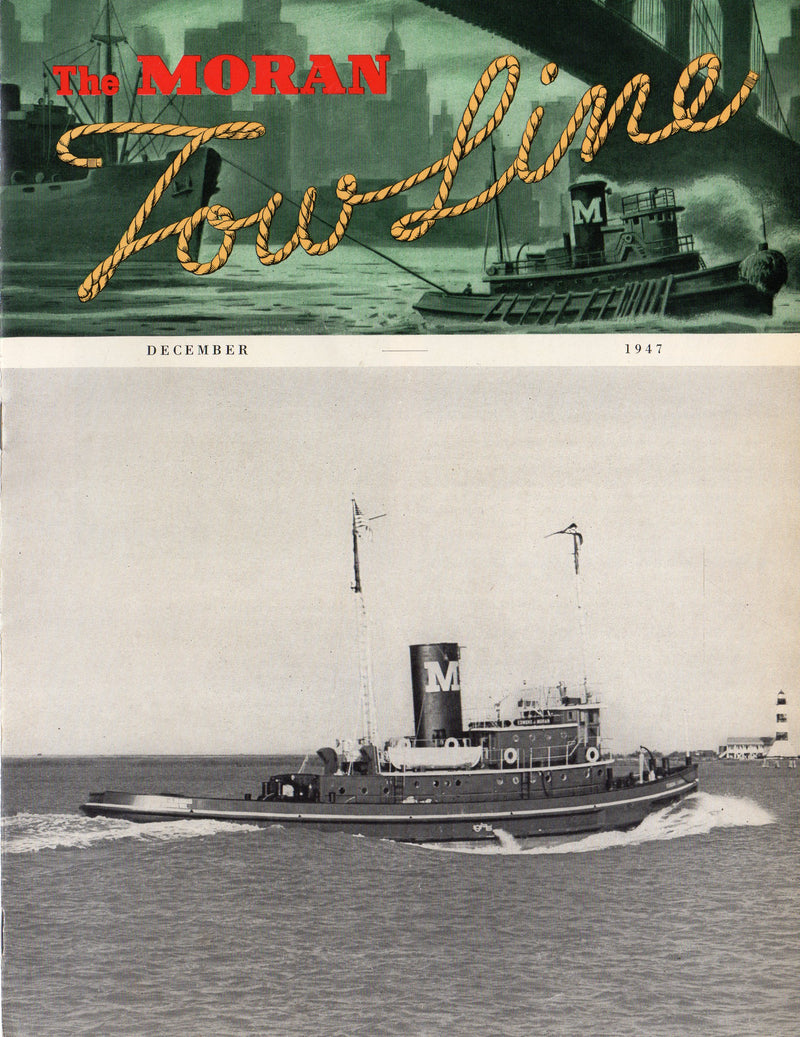 Various Ships - The First Moran "Tow Line" Dec. 1947 w/ docking NORMANDIE photos