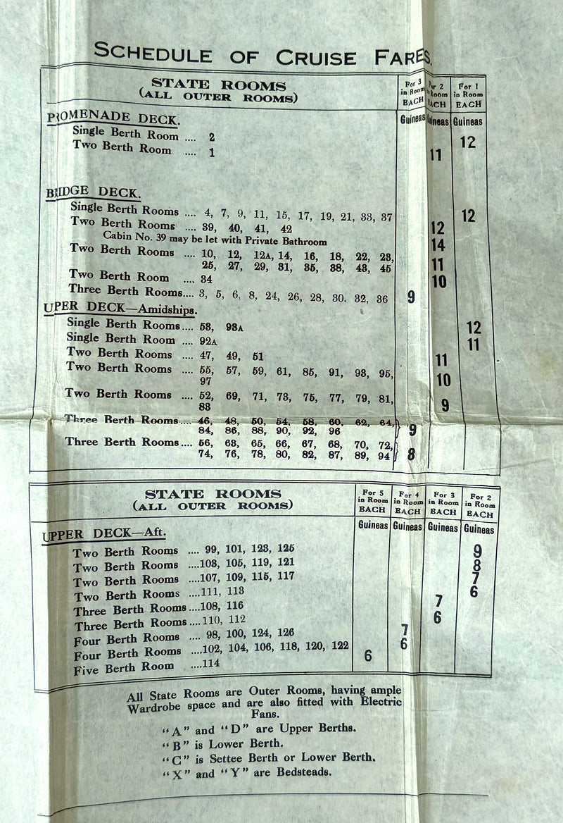 CITY OF NAGPUR: 1922 - Cruise plan from 1938