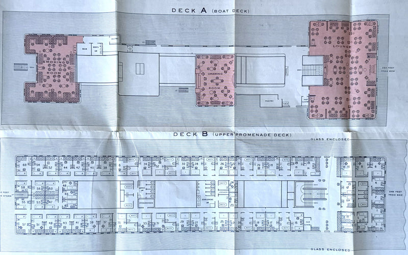 ADRIATIC: 1907 - Big 1930 cruise brochure w/ deck plans & interior photos