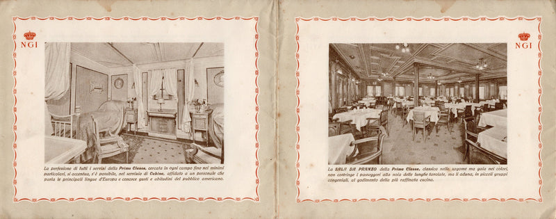VIRGILIO: 1928 - Maiden voyage announcement & intro brochure