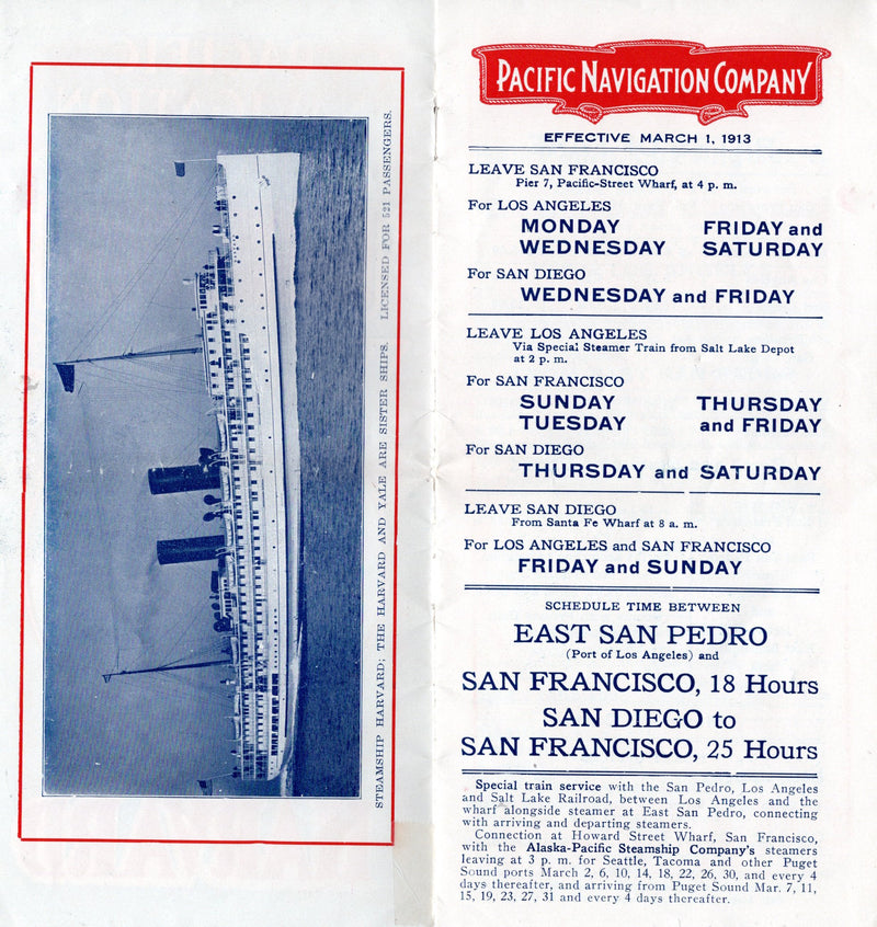HARVARD & YALE: 1907 - 1913 Pacific Coast brochure w/ plans & pics of speedy twins