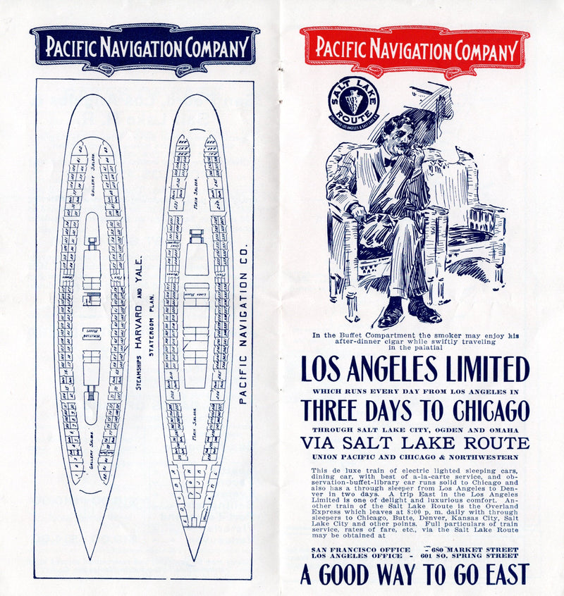 HARVARD & YALE: 1907 - 1913 Pacific Coast brochure w/ plans & pics of speedy twins