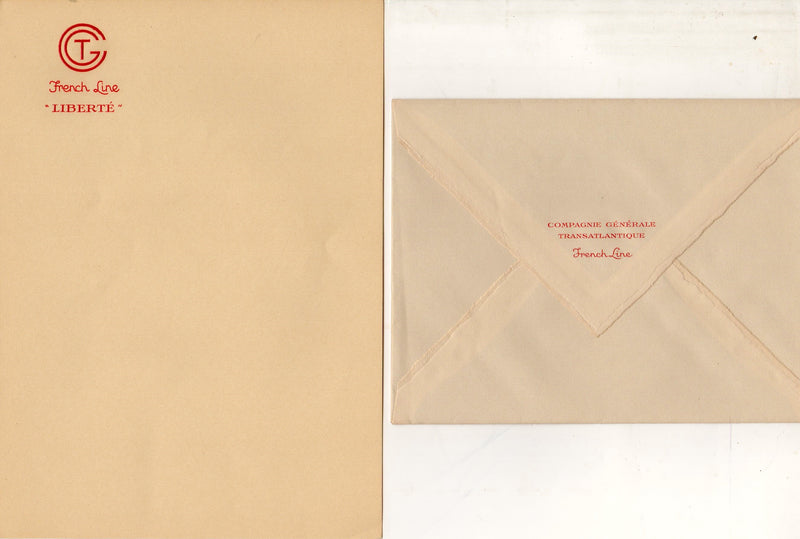 LIBERTE: 1930 - Engraved stationery w/ envelope