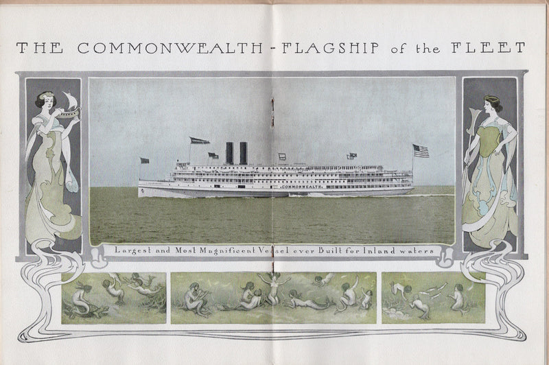 COMMONWEALTH: 1909 - Intro brochure w/ interiors for grand coastal steamer
