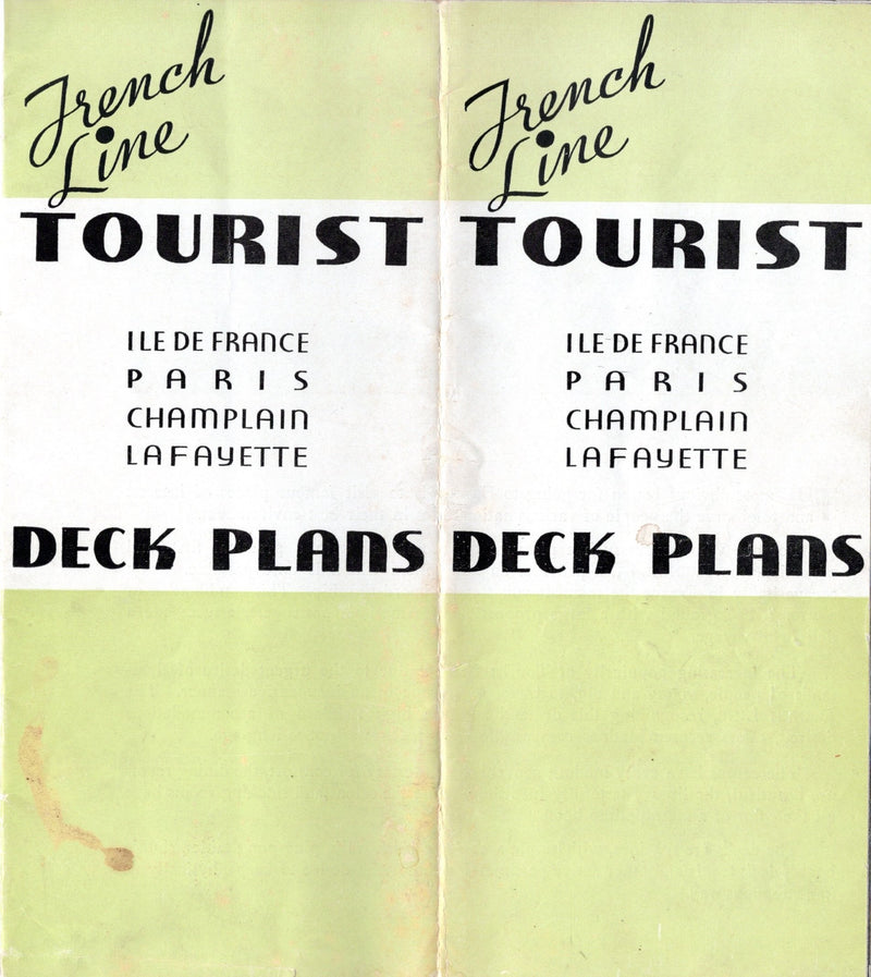 Various: pre-war - 1935 French Line Tourist Class deck plan booklet w/ 4 ships