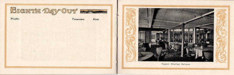 MAURETANIA: 1907 - Circa 1910 souvenir log book w/ interior photos