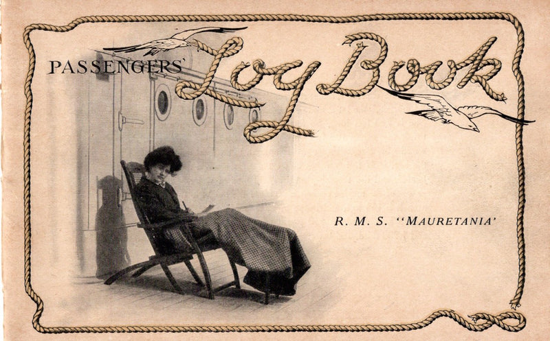 MAURETANIA: 1907 - Circa 1910 souvenir log book w/ interior photos