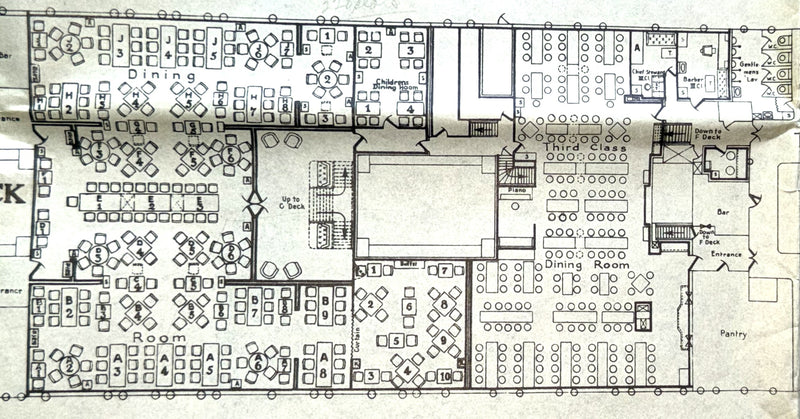BERLIN/ADMIRAL NAKHIMOV: 1925 - Deck plan & interiors brochure from disaster ship