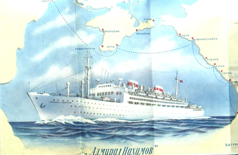 BERLIN/ADMIRAL NAKHIMOV: 1925 - Deck plan & interiors brochure from disaster ship