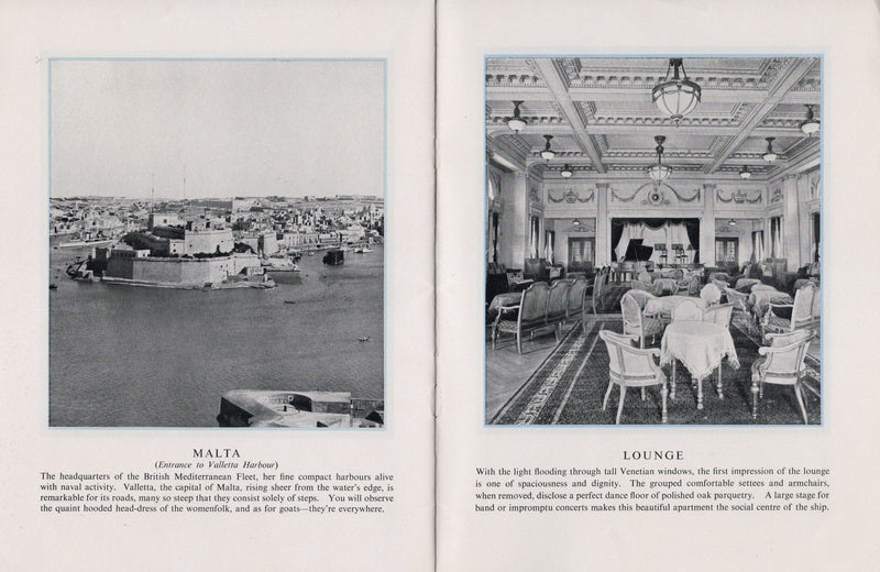 ASTURIAS: 1926 - Brochure & separate deck plan for 1935 cruises