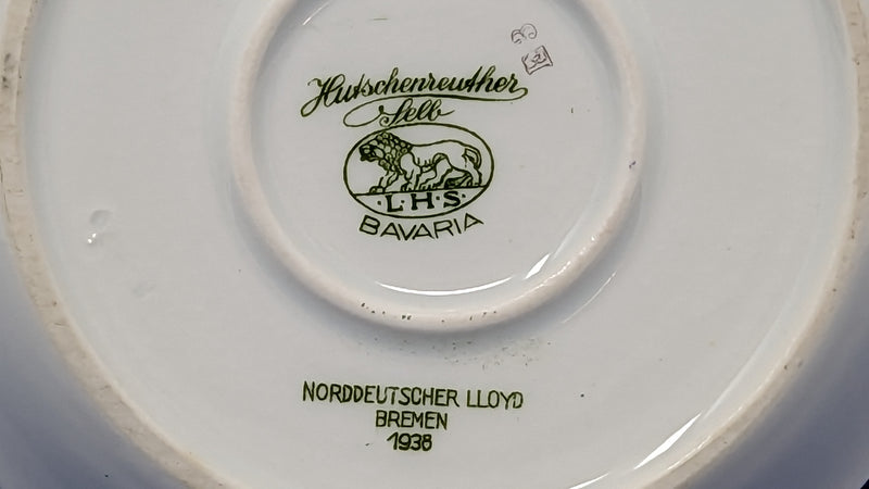 Various: pre-war - Dresden pattern North German Lloyd side dish dated 1938