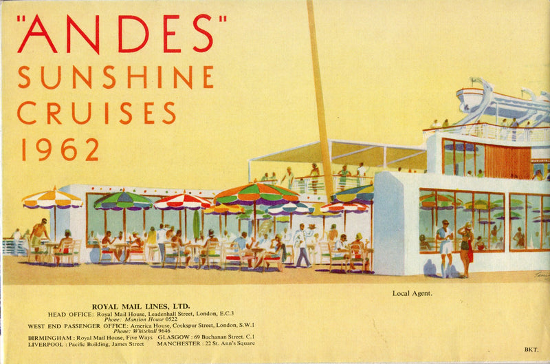 ANDES: 1939 - Brochure w/ deck plan for 1962 cruises