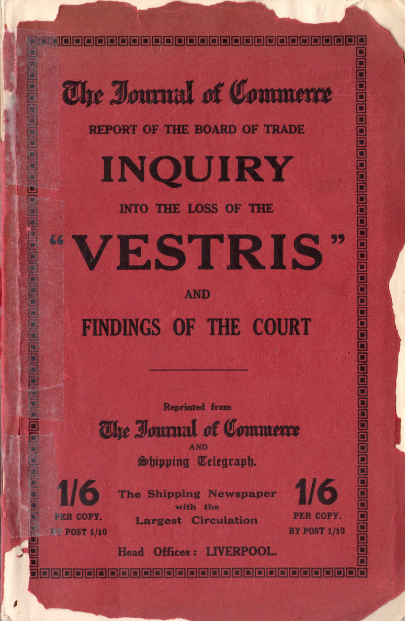 VESTRIS: 1912 - British Board of Inquiry report into 1929 disaster full of twists & turns!