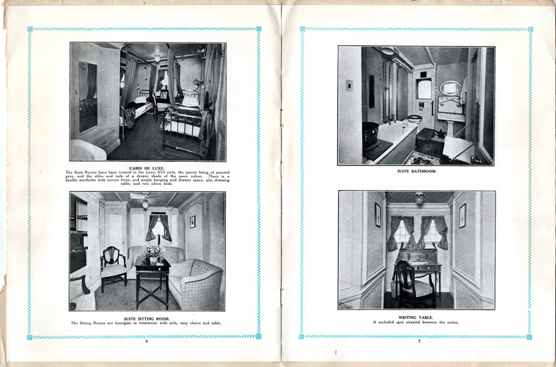 CHANGTE & TAIPING - 1925 intro interiors brochure & separate deck plan
