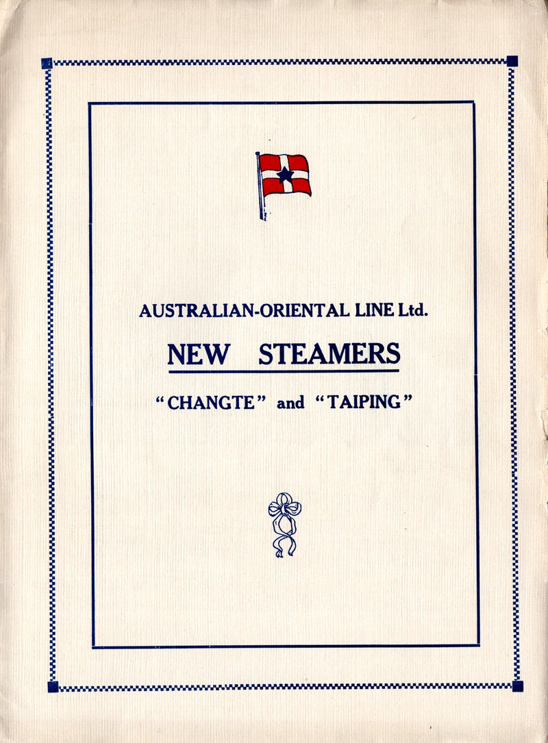 CHANGTE & TAIPING - 1925 intro interiors brochure & separate deck plan