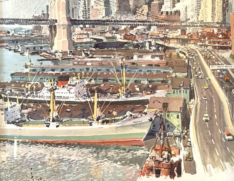 Various Ships - Original CGt French agency poster by Brenet