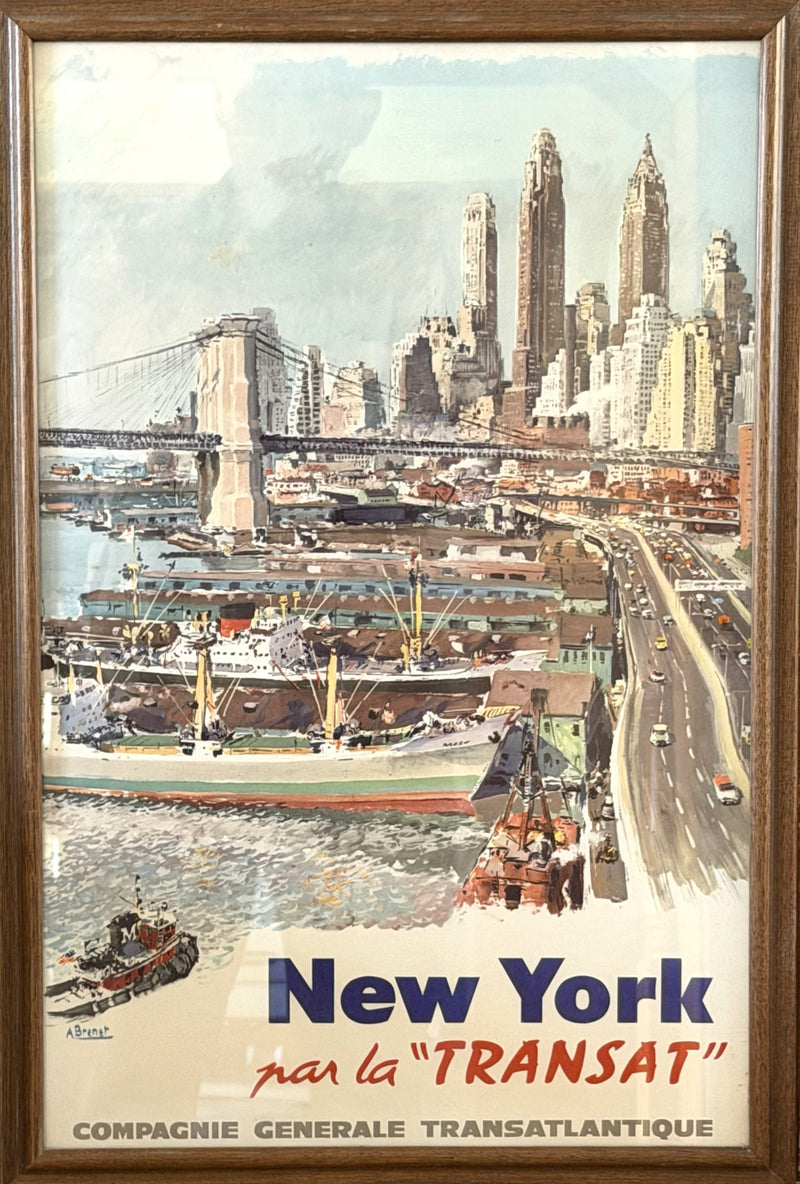 Various Ships - Original CGt French agency poster by Brenet