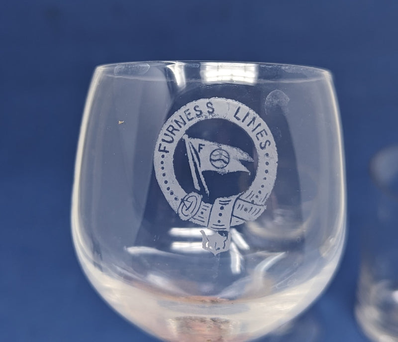 QUEEN OF BERMUDA & OCEAN MONARCH - 3 logo glasses from onboard service