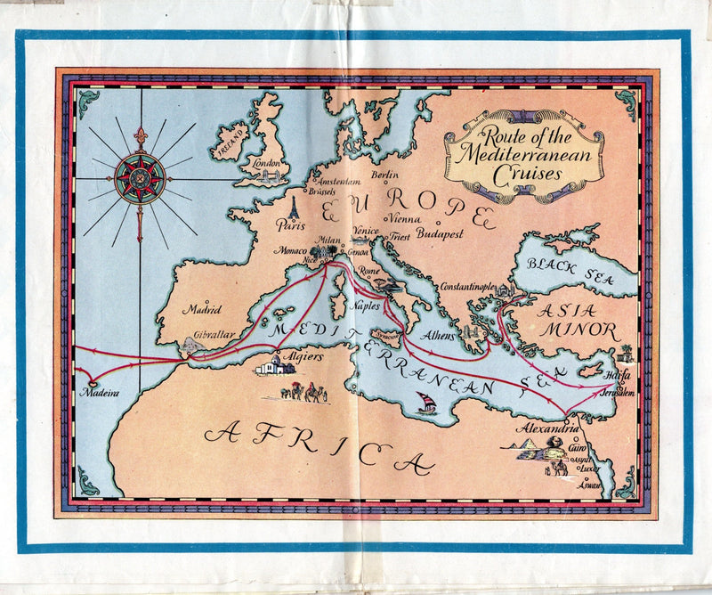 ADRIATIC: 1907 - Colorful cruise brochure & deck plans from 1929