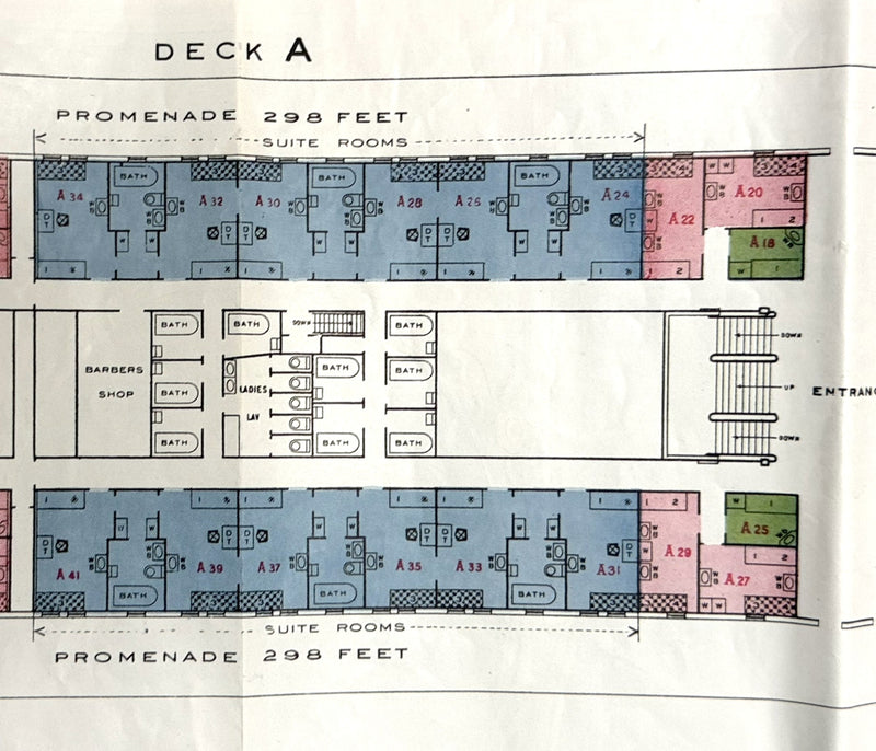 LAURENTIC: 1928 - Big cruise plan w/ interior photos from 1929