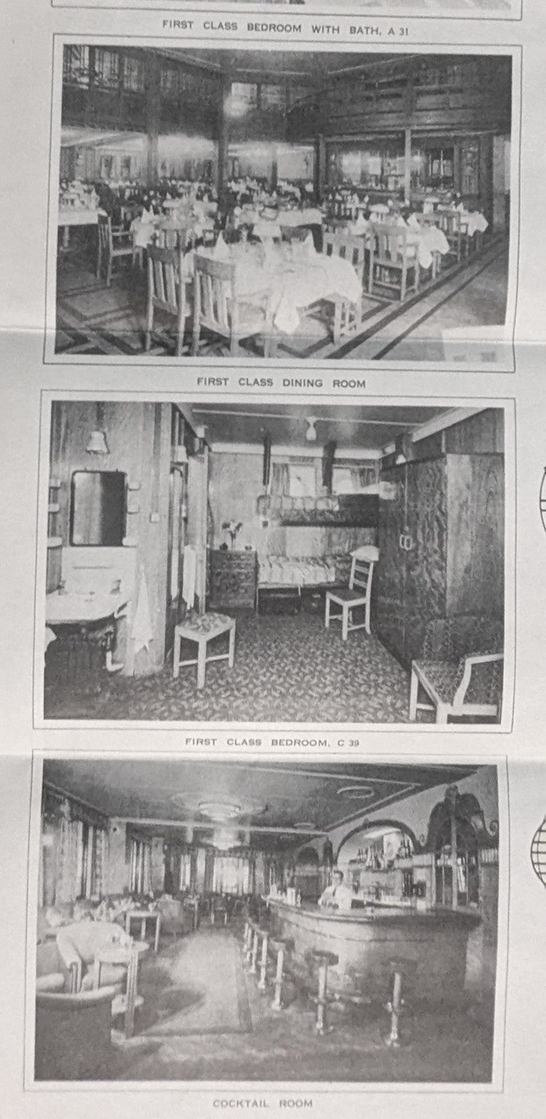 EMPRESS OF FRANCE & EMPRESS OF CANADA - Color-coded plan w/ photos before fire