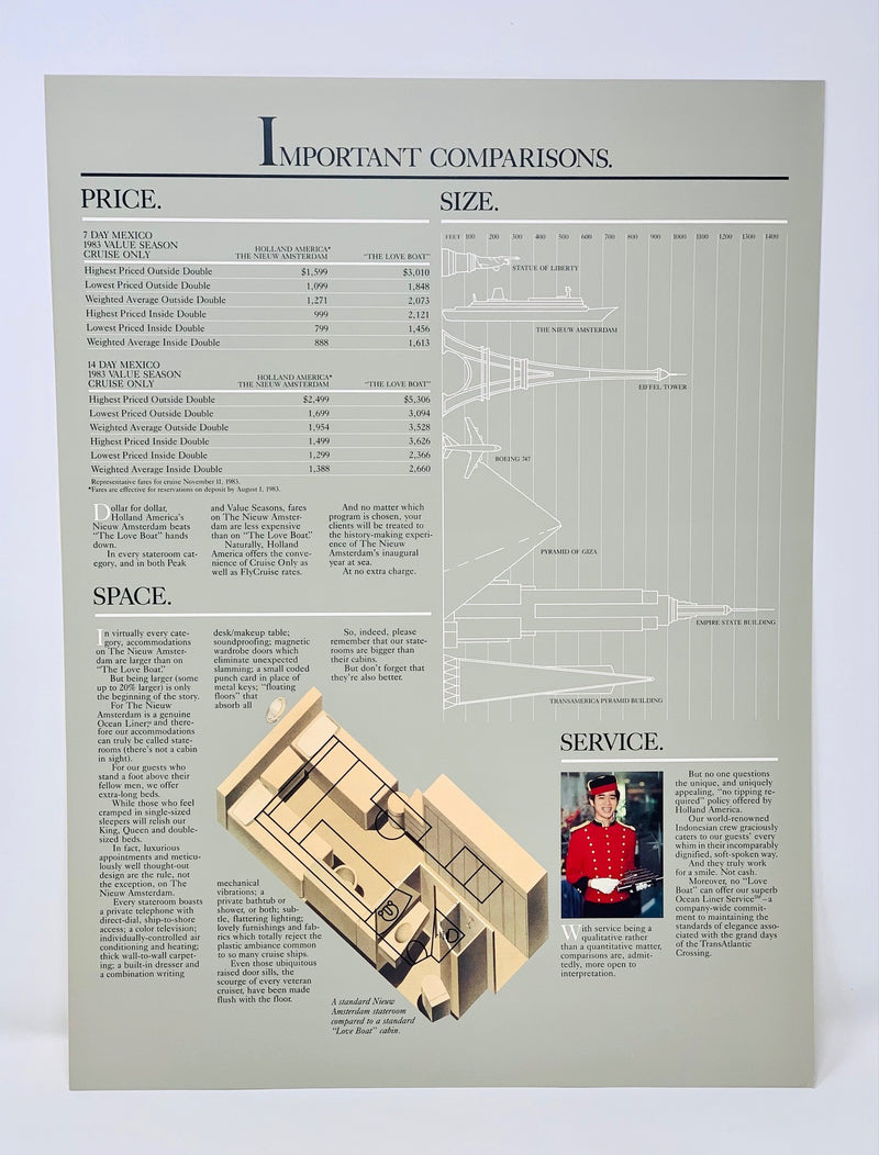 NIEUW AMSTERDAM: 1983 - Large VIP intro kit w/ cardboard model