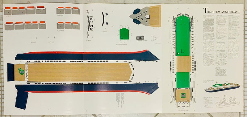 NIEUW AMSTERDAM: 1983 - Large VIP intro kit w/ cardboard model
