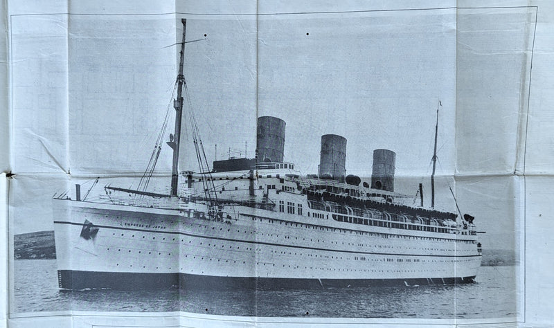 EMPRESS OF JAPAN: 1930 - Large 1938 deck plan w/ interior photos