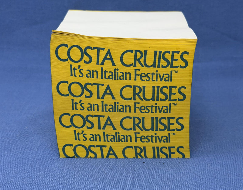 Various Ships - 4" cube of well-traveled Costa note paper
