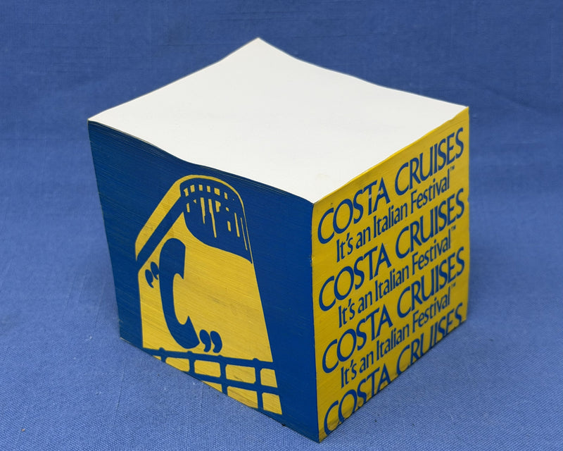 Various Ships - 4" cube of well-traveled Costa note paper