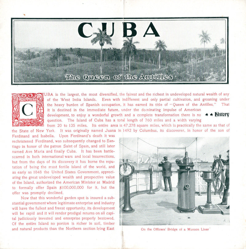 Various: pre-war - 1899 Munson Line Cuban services & fleet brochure