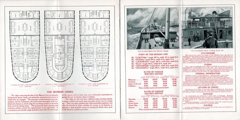 Various: pre-war - 1899 Munson Line Cuban services & fleet brochure