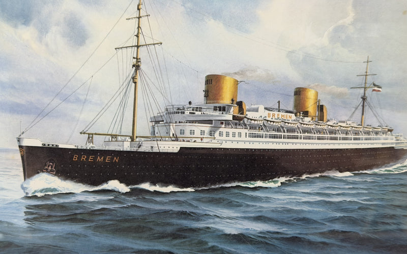 BREMEN: 1929 - Framed portrait of Blue Riband winner