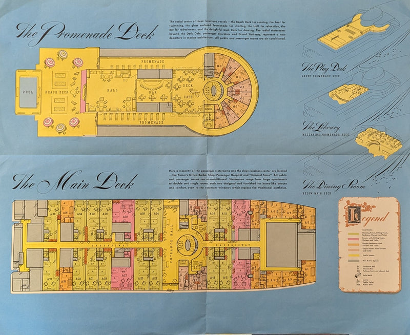 DEL NORTE, DEL SUD & DEL MAR - Stylish, deluxe 1946 intro brochure w/ plans