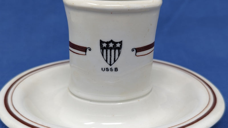 Various: pre-war - U.S.S.B. china ashtray w/ match holder from 1924