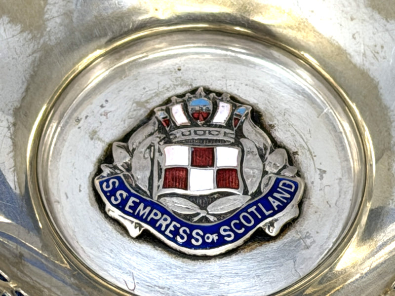 EMPRESS OF SCOTLAND: 1930 - Silverplated souvenir pin dish