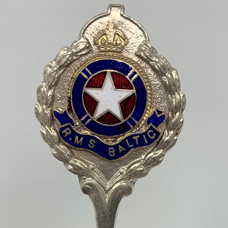 BALTIC: 1904 - Souvenir silver spoon w/ star medallion