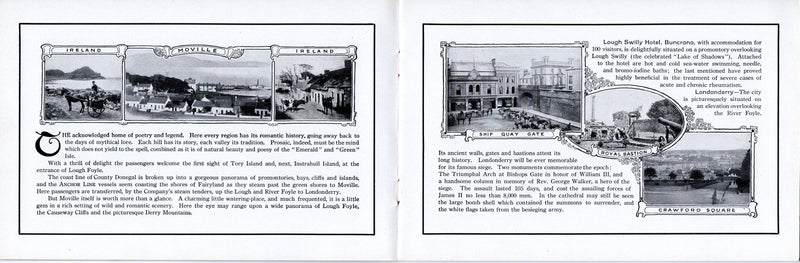 Various: pre-war - Circa 1910 Anchor Line fleet & destination brochure w/ 36 pages
