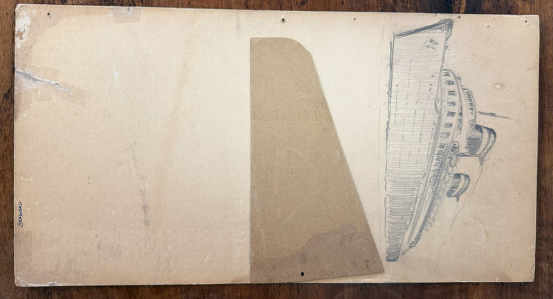 QUEEN MARY: 1936 -Ooriginal pre-maiden voyage agency standee