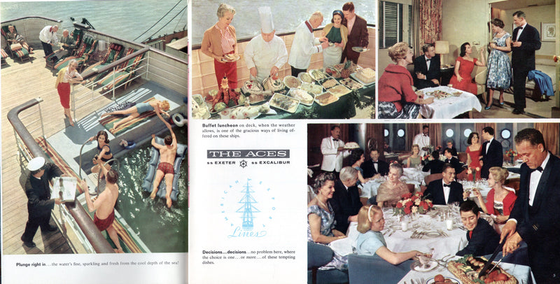 EXETER & EXCALIBUR: 1945 - Deluxe deck plan/interiors brochure
