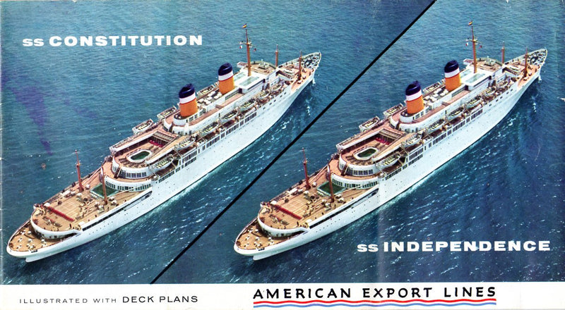 INDEPENDENCE & CONSTITUTION: 1951 - Deluxe deck plan w/ many color photos