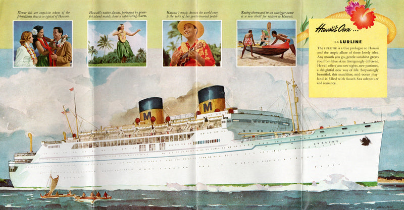 LURLINE: 1933 - fold-out color interiors from 1958