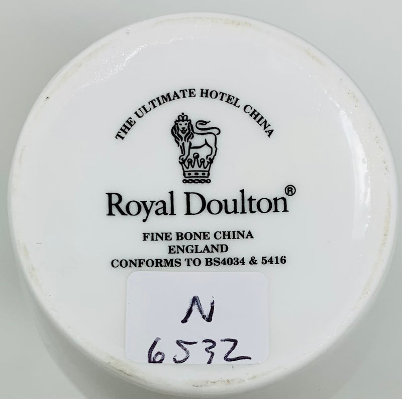 QE2: 1969 - Royal Doulton china bud vase w/ logo