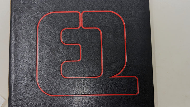 QE2: 1969 - Padded leather Grill Room menu cover w/ menu