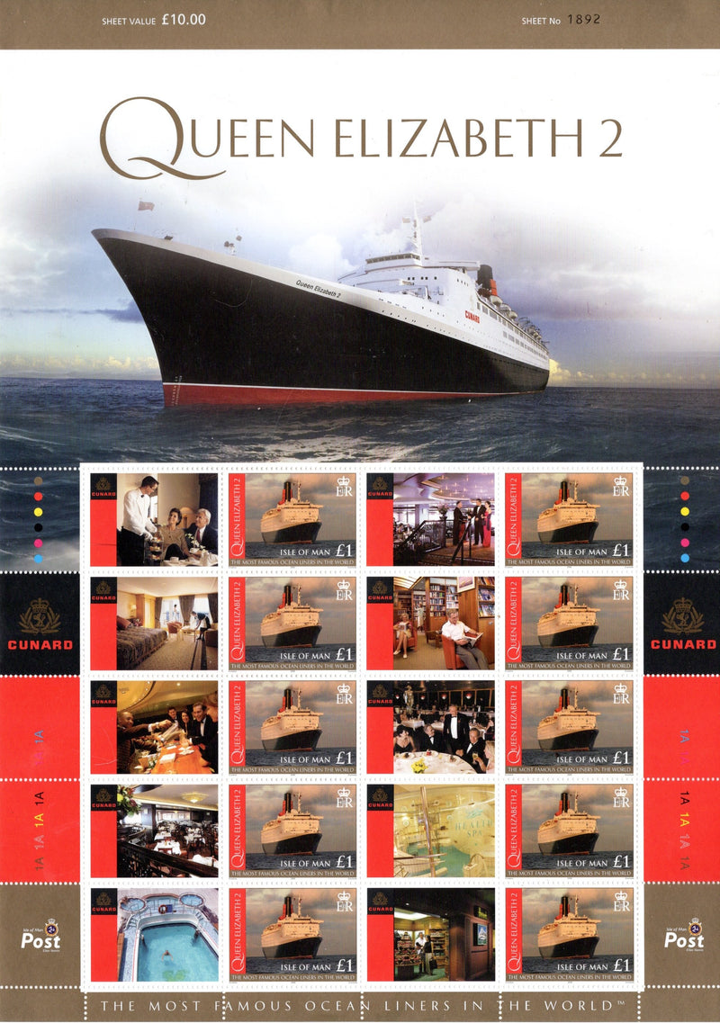 QE2: 1969 - Final voyage commemorative stamps from Isle of Man