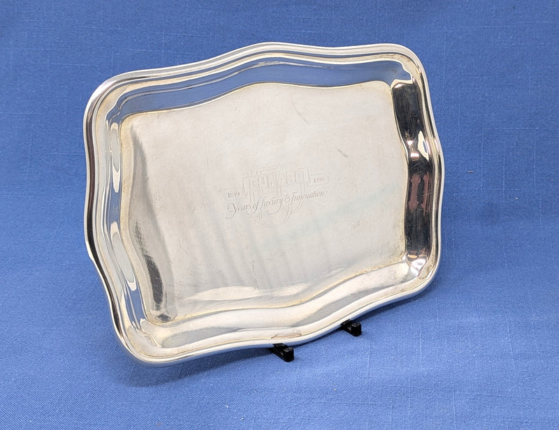 QE2: 1969 - Silverplated souvenir tray celebrating 150th anniversary 1840-1990