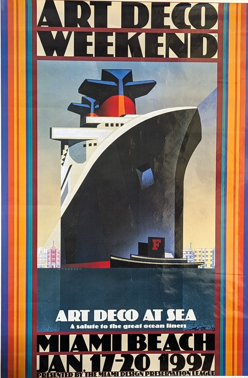 FRANCE: 1962 - "Art Deco at Sea" poster by Mark Stearney