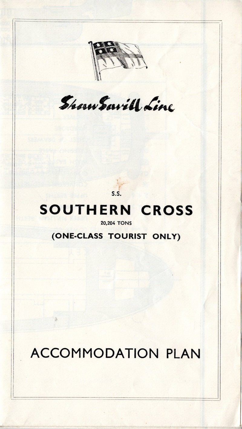 SOUTHERN CROSS: 1955 - Full ship deck plan from 1962