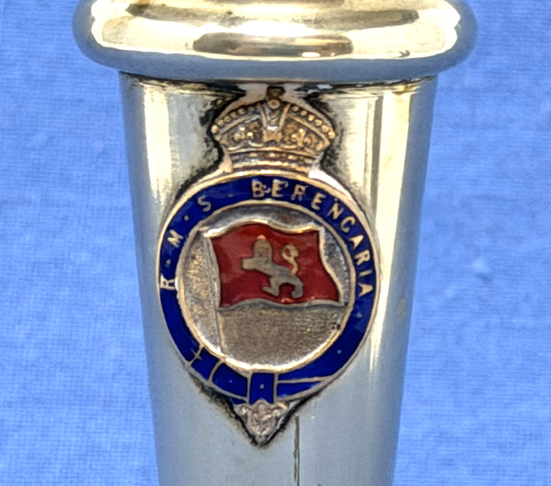 BERENGARIA: 1913 - Souvenir silverplated bud vase