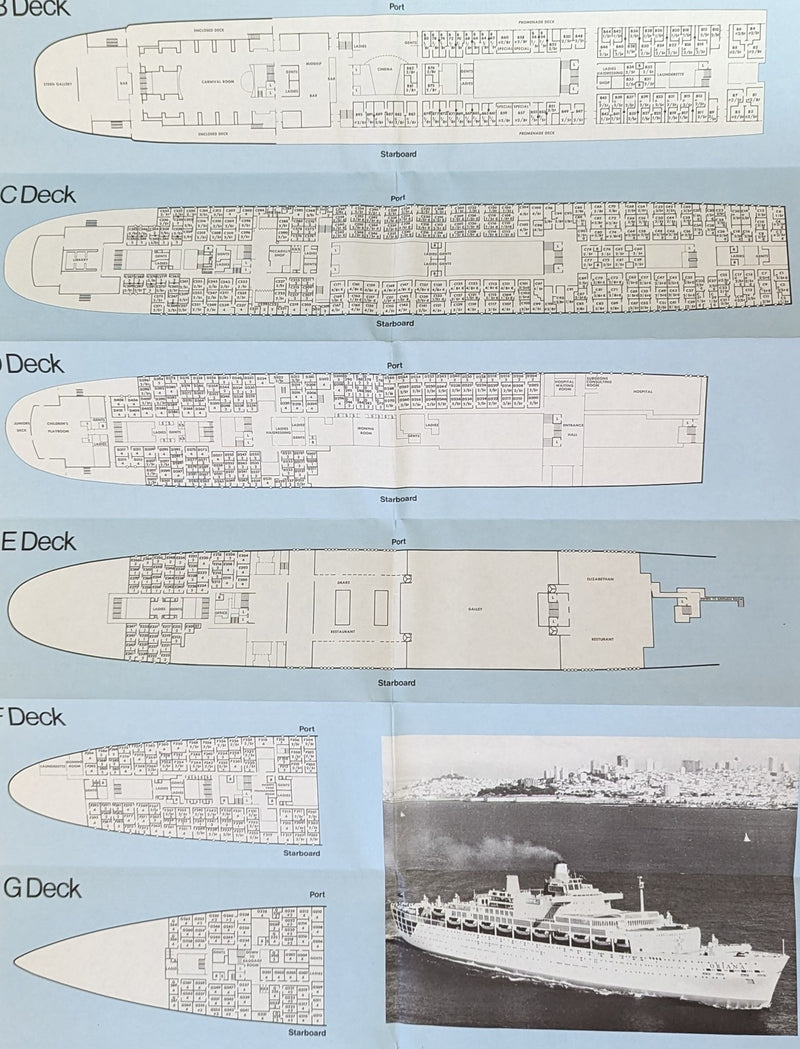 ORIANA: 1960 - Full ship deck plan from 1973